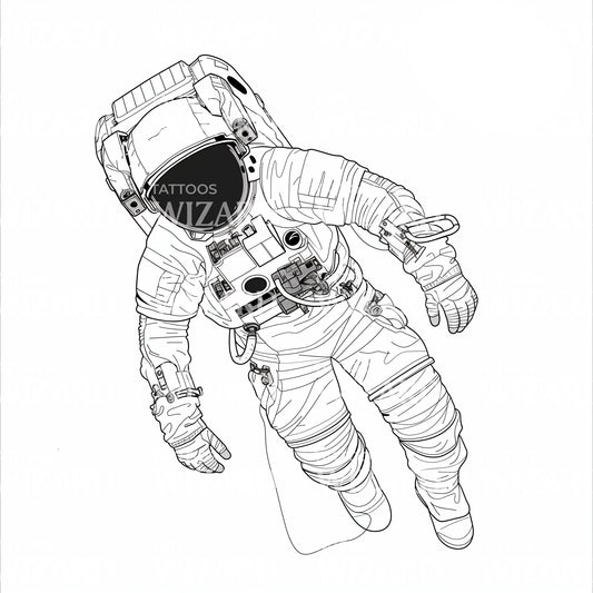 Floating Astronaut Tattoo Idea