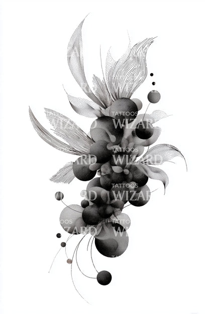 Floating Berry Blossom Cluster Tattoo Design