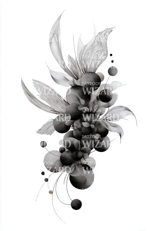 Floating Berry Blossom Cluster Tattoo Design