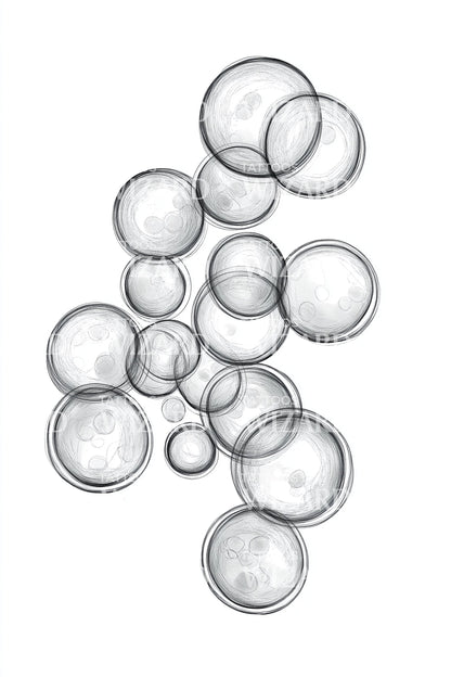 Floating Bubble Cluster Tattoo Illustration