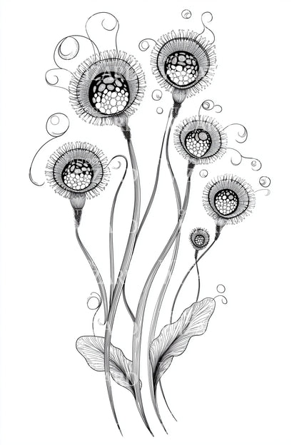 Floating Dandelion Pods Tattoo Design