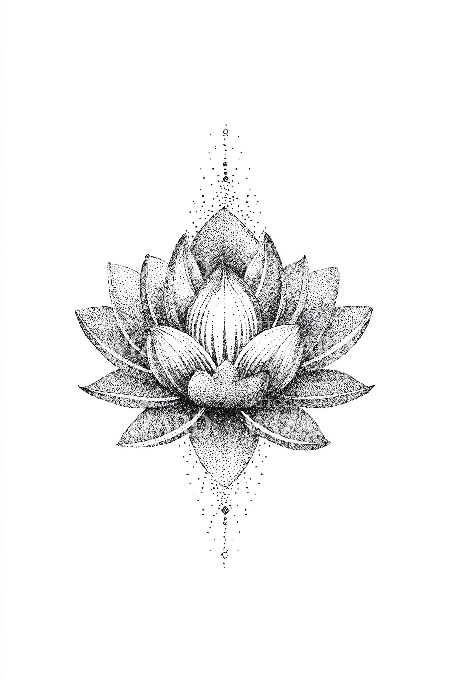 Floating Lotus Point Tattoo Idea