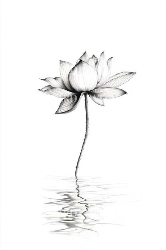 Idea per tatuaggio riflesso di loto galleggiante