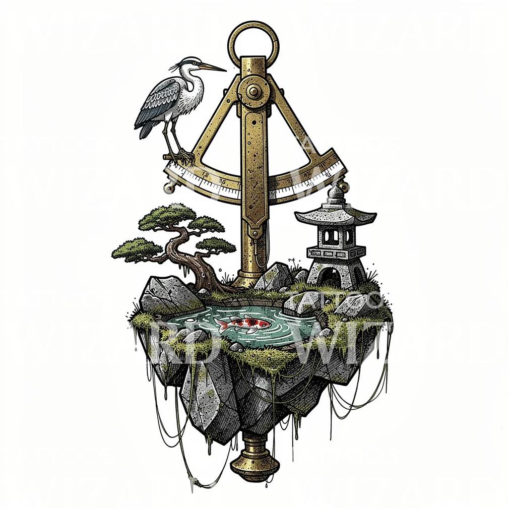 Desain Tato Taman Sextant Mengapung