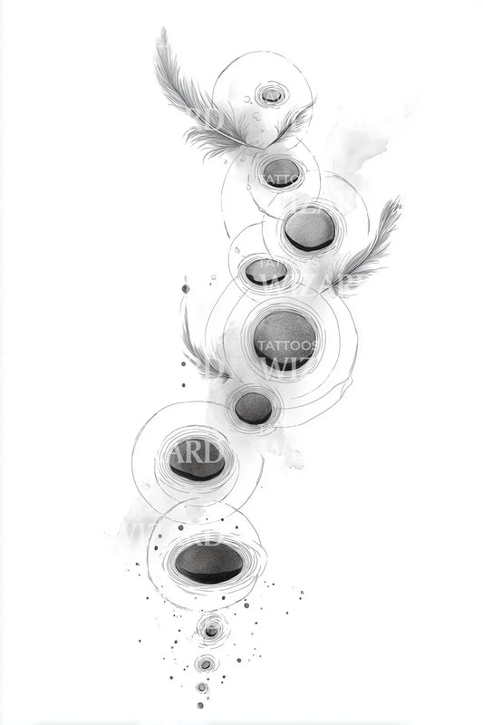 Floating Stone Orbs Tattoo Design