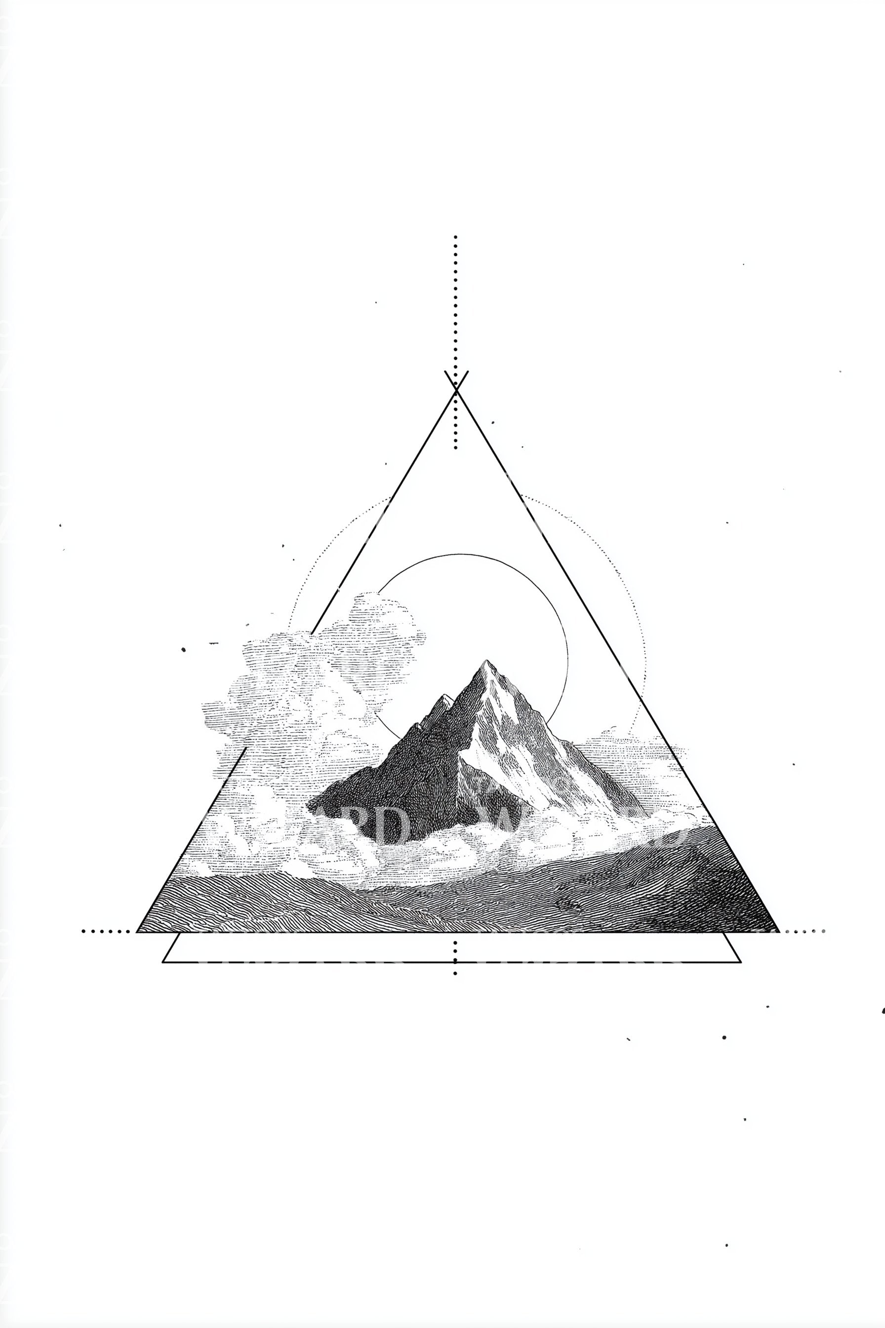 Floating Triangle Ridge Tattoo Design – Tattoos Wizard Designs