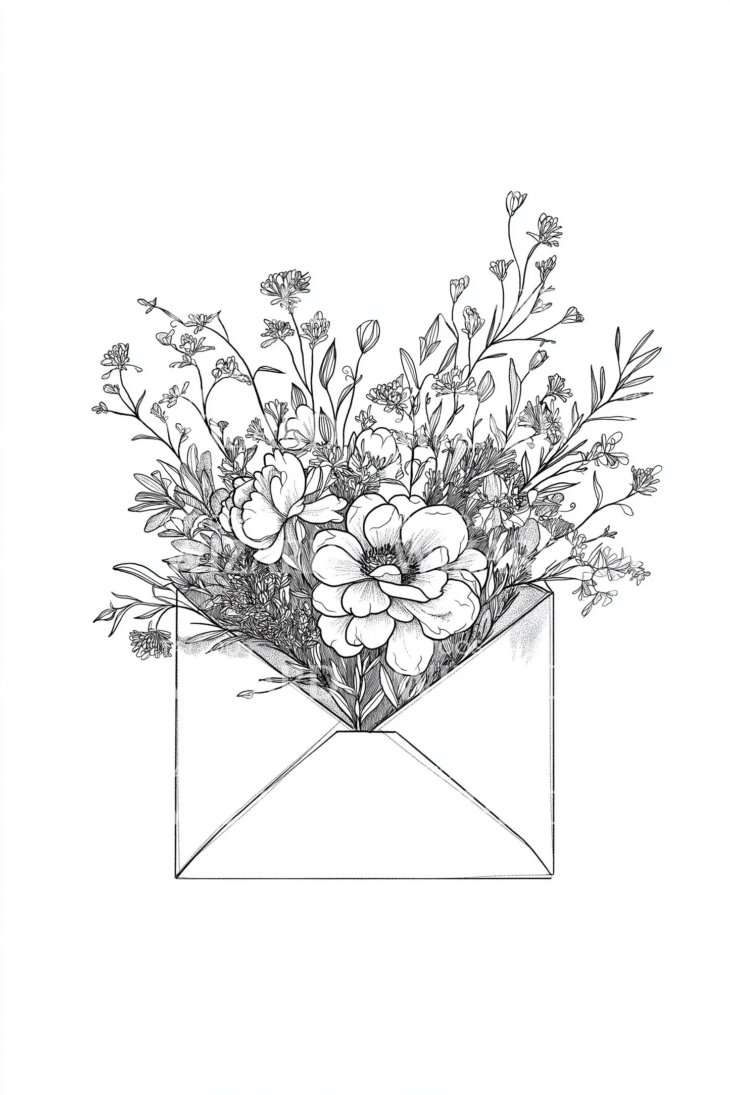 Floral Envelope Letter Tattoo Idea
