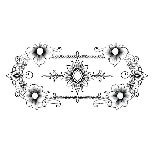 Floral Frame Tattoo Design