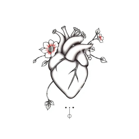 Floral Heart Tattoo Design