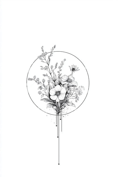 Floral Locket Tattoo Idea