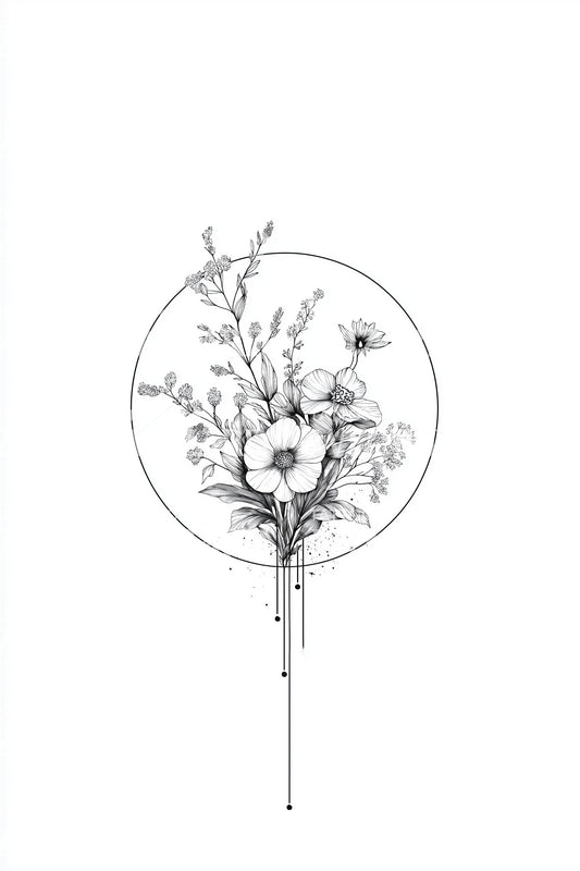 Floral Locket Tattoo Idea