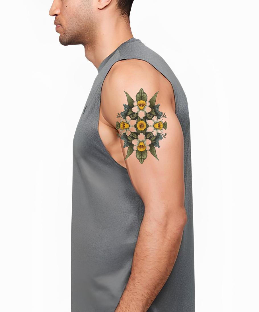 Ideia de Tatuagem Mandala Floral Botânica