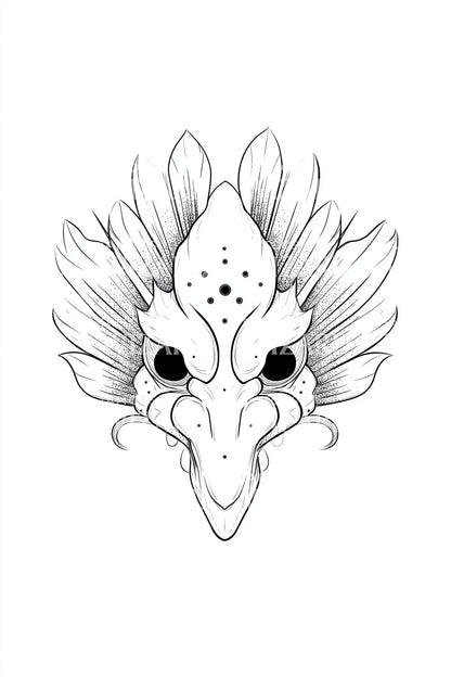 Idea di Tatuaggio Maschera Gufo Floreale