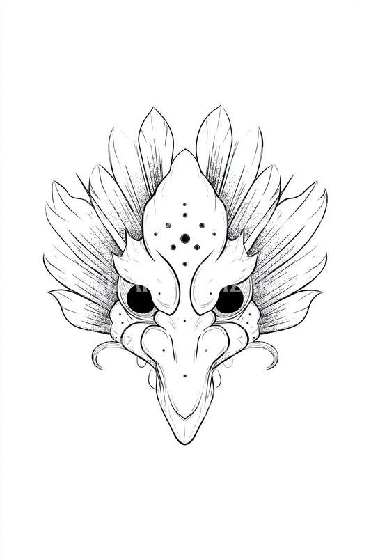 Idea di Tatuaggio Maschera Gufo Floreale