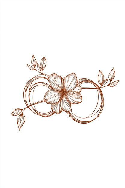Blommigt bandloop tatuering design