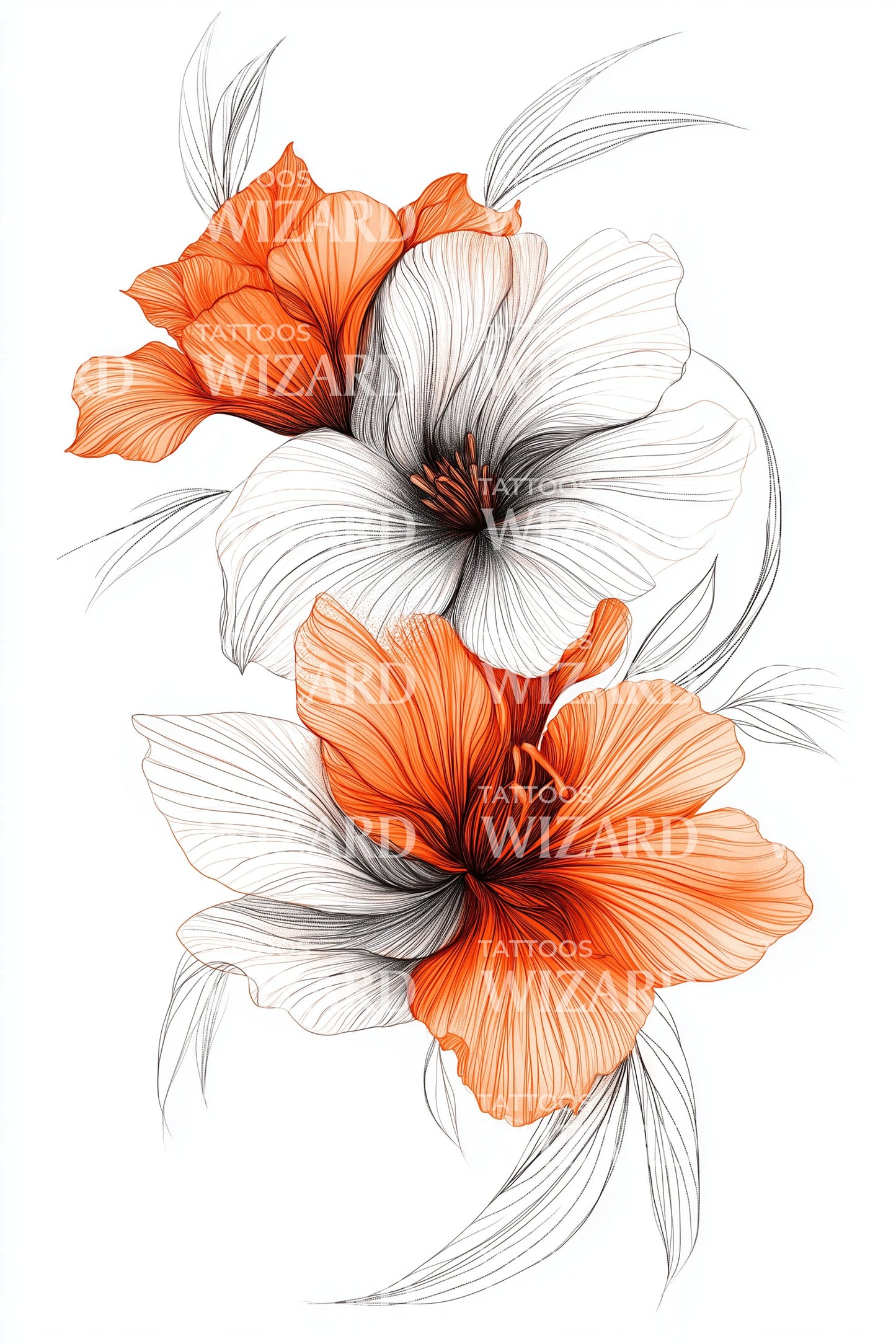 Bloemenlint Golf Tatoeage Ontwerp