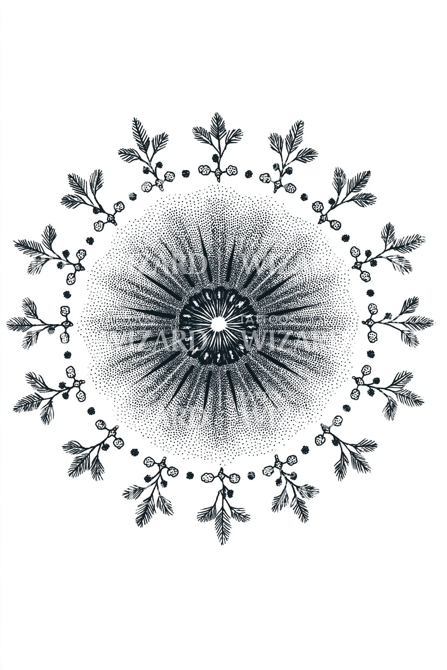 Floral Snow Wreath Tattoo Design