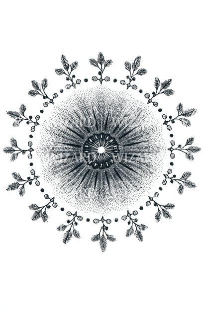 Floral Snow Wreath Tattoo Design