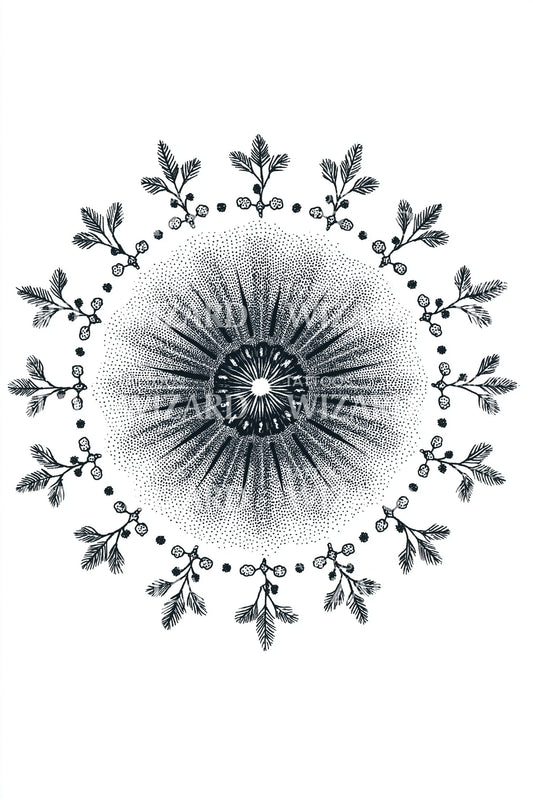 Floral Snow Wreath Tattoo Design