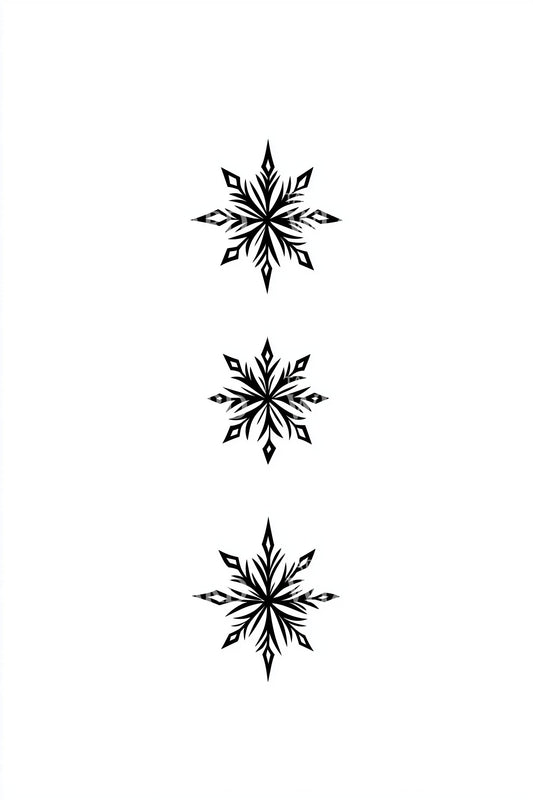 Floral Snowflake Motif Tattoo Design