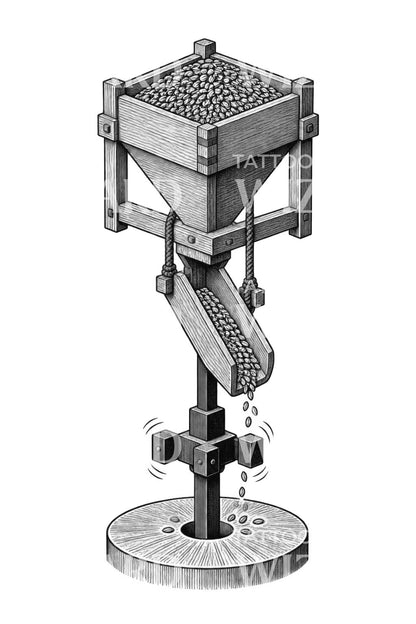 제분기 호퍼와 소녀 타투 일러스트