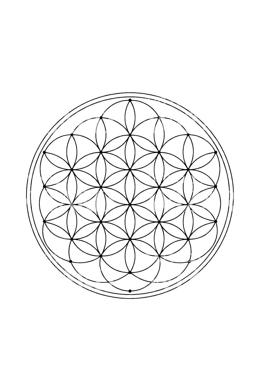 Tetování Květ života v jemné geometrické linii