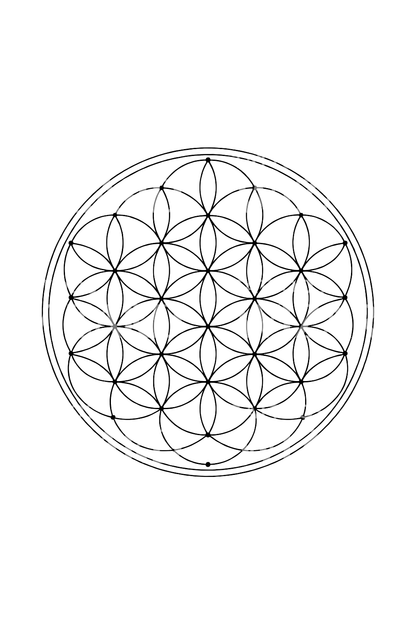 Tetování Květ života v jemné geometrické linii