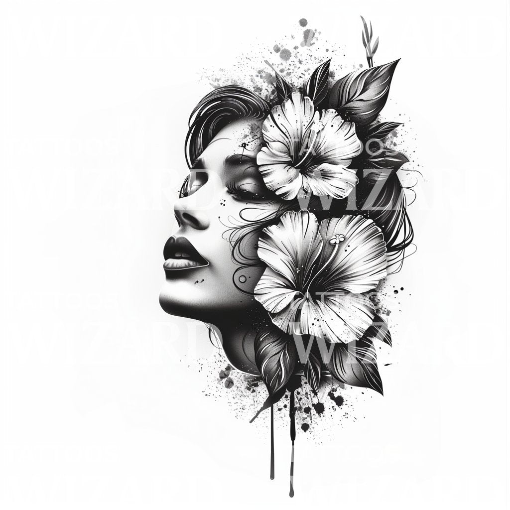 Flower Portrait of Grace Tattoo Concept