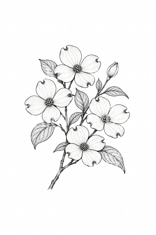 Flowering Dogwood Branch Tattoo Idea