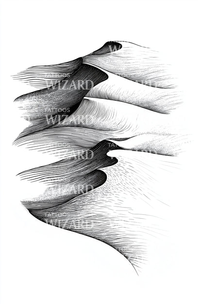 Flowing Desert Dunes Tattoo Illustration