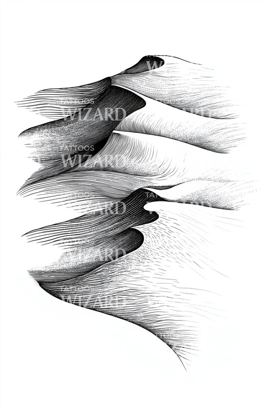 Flowing Desert Dunes Tattoo Illustration