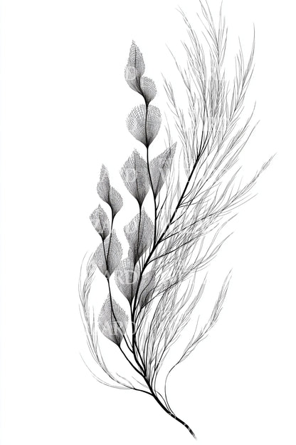 Flowing Kelp Fronds Tattoo Design