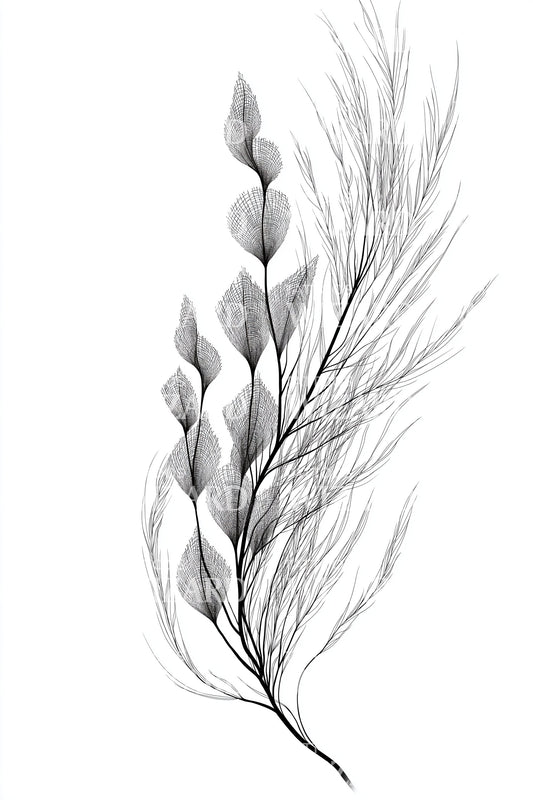 Flowing Kelp Fronds Tattoo Design