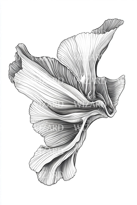 Flowing Lily Petals Tattoo Design