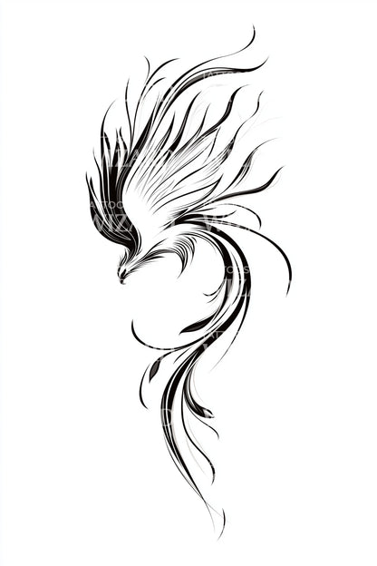 Flowing Muse Silhouette Tattoo Design