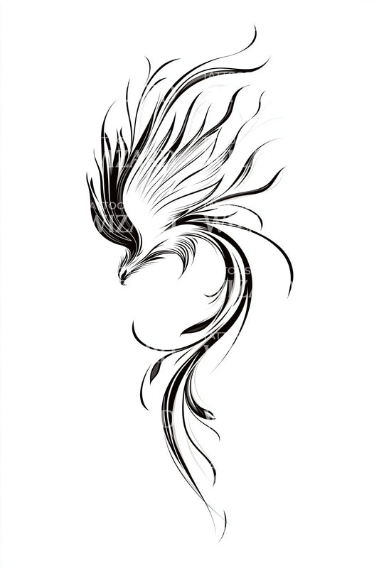 Flowing Muse Silhouette Tattoo Design