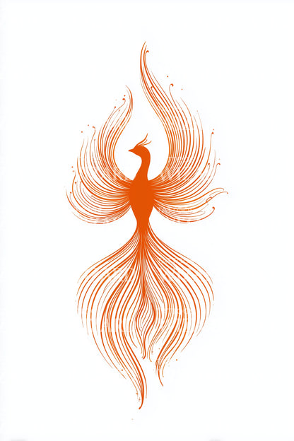 Flowing Phoenix Tattoo Design