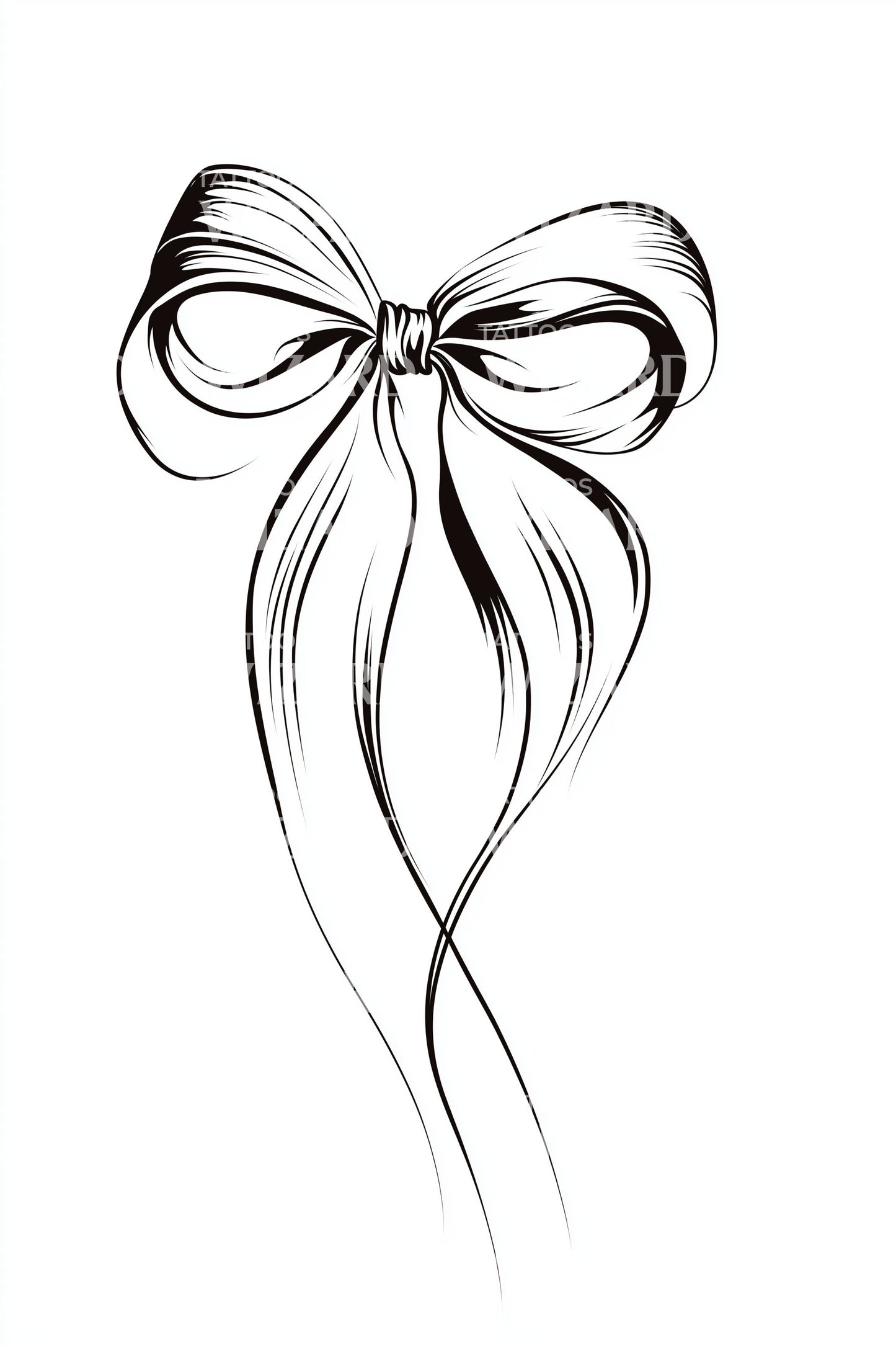 Flowing Ribbon Bow Tattoo Design