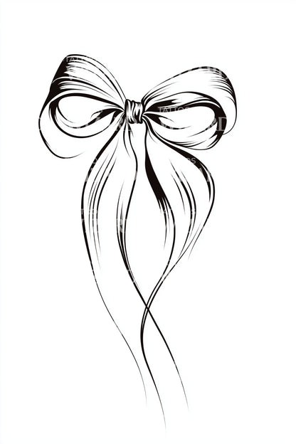 Flowing Ribbon Bow Tattoo Design