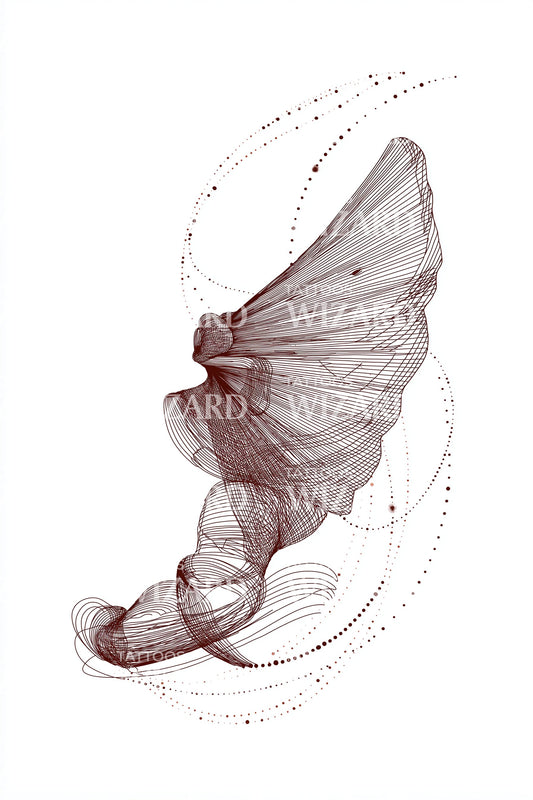 Fließendes Band Geist Tattoo Illustration