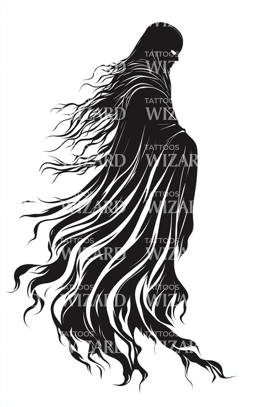 Flowing Shadow Spirit Tattoo Design