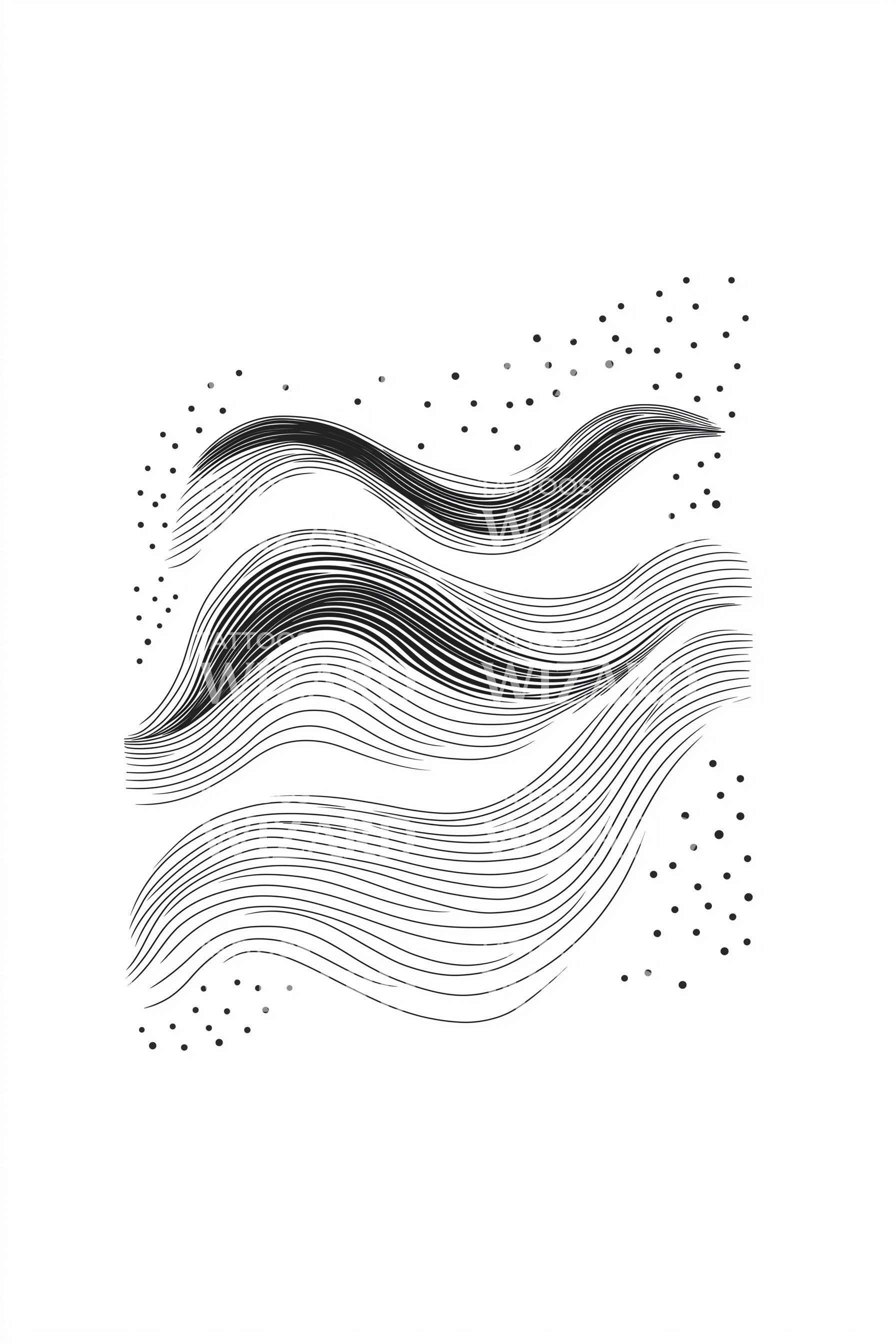 Flowing Wave Lines Tattoo Design – Tattoos Wizard Designs