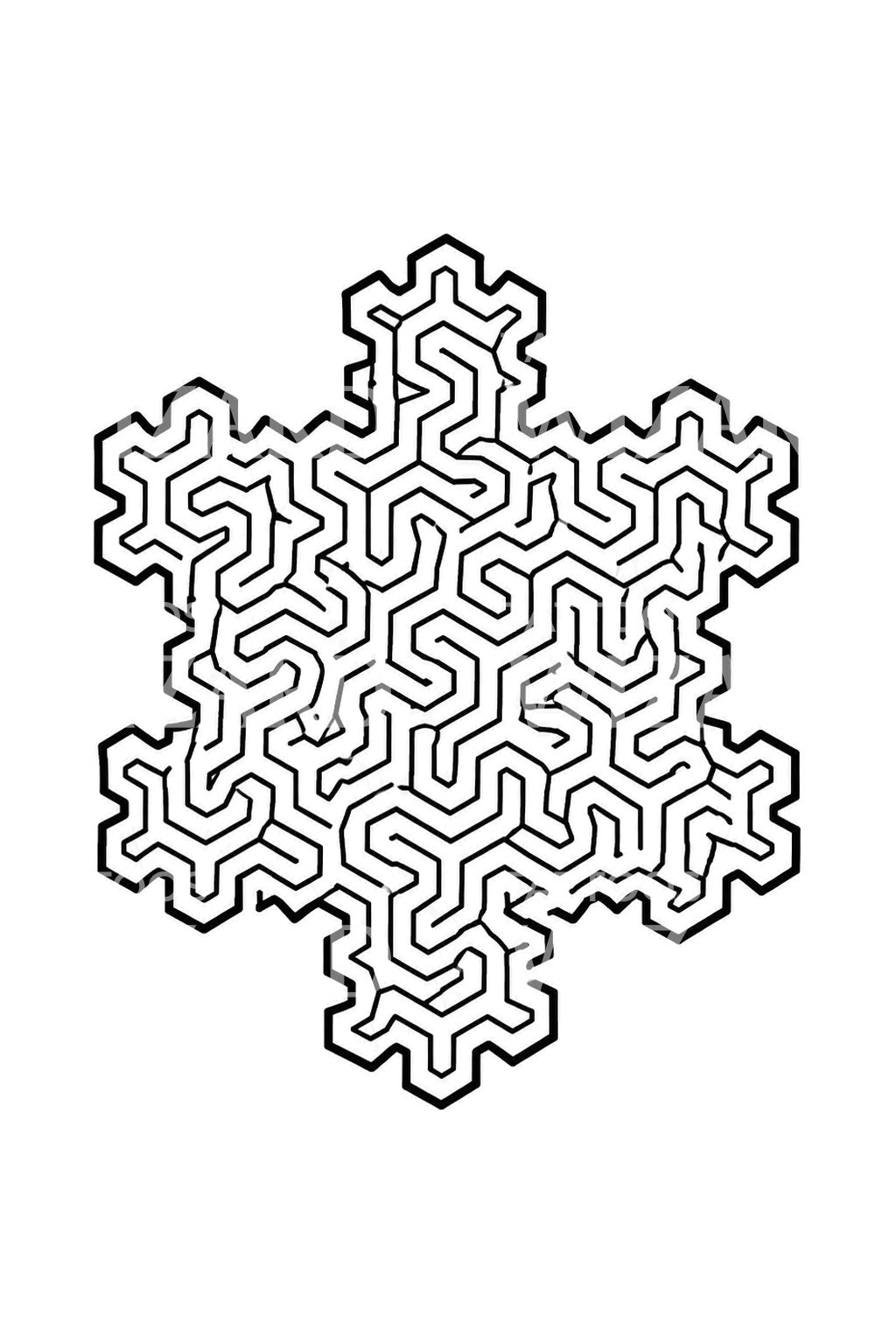 Flowsnake-fraktaalisaaren labyrinttitatuointi