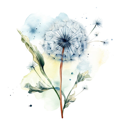 Watercolor Dandelion Tattoo Design