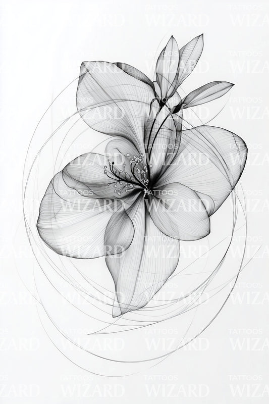 Fluid Blossom Spiral Tattoo Design