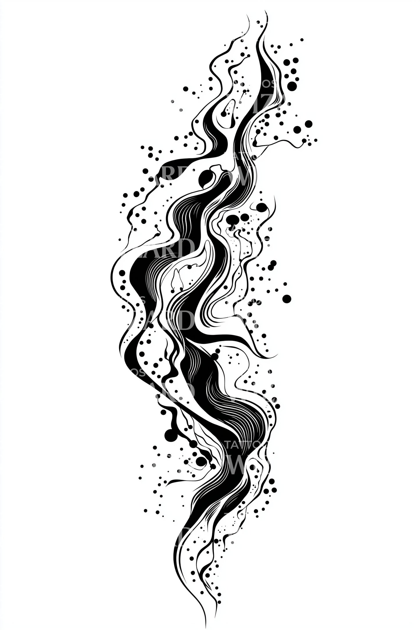 Fluid Ink Stream Tattoo Design
