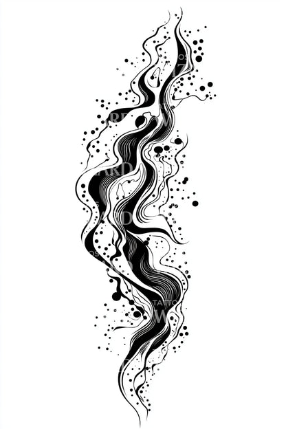 Fluid Ink Stream Tattoo Design