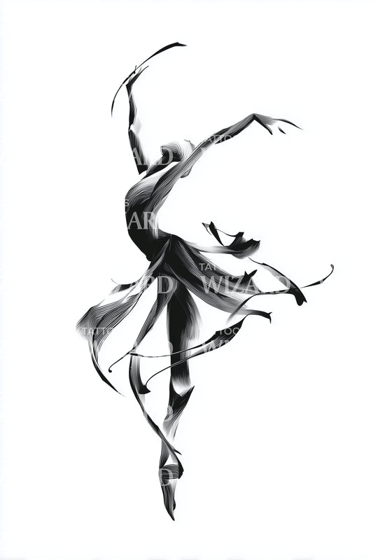 Fluid Motion Dansare Tatuering Design