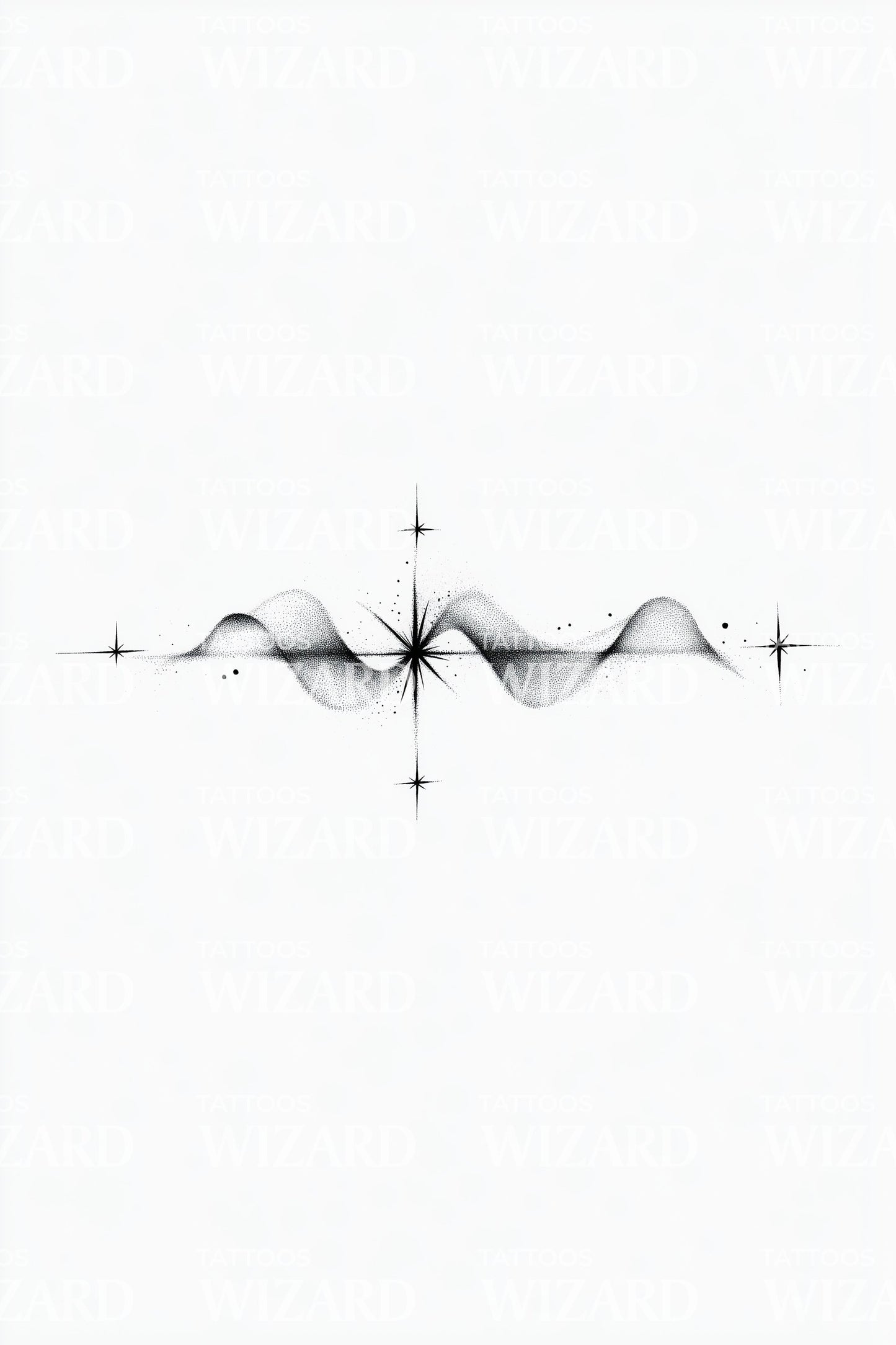 Fluid Symmetry Waveform Tattoo Illustration