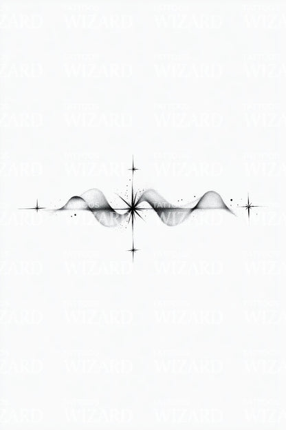Fluid Symmetry Waveform Tattoo Illustration